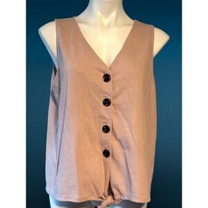 Old Navy Women’s Button Front Sleeveless Tie Hem Top - XL